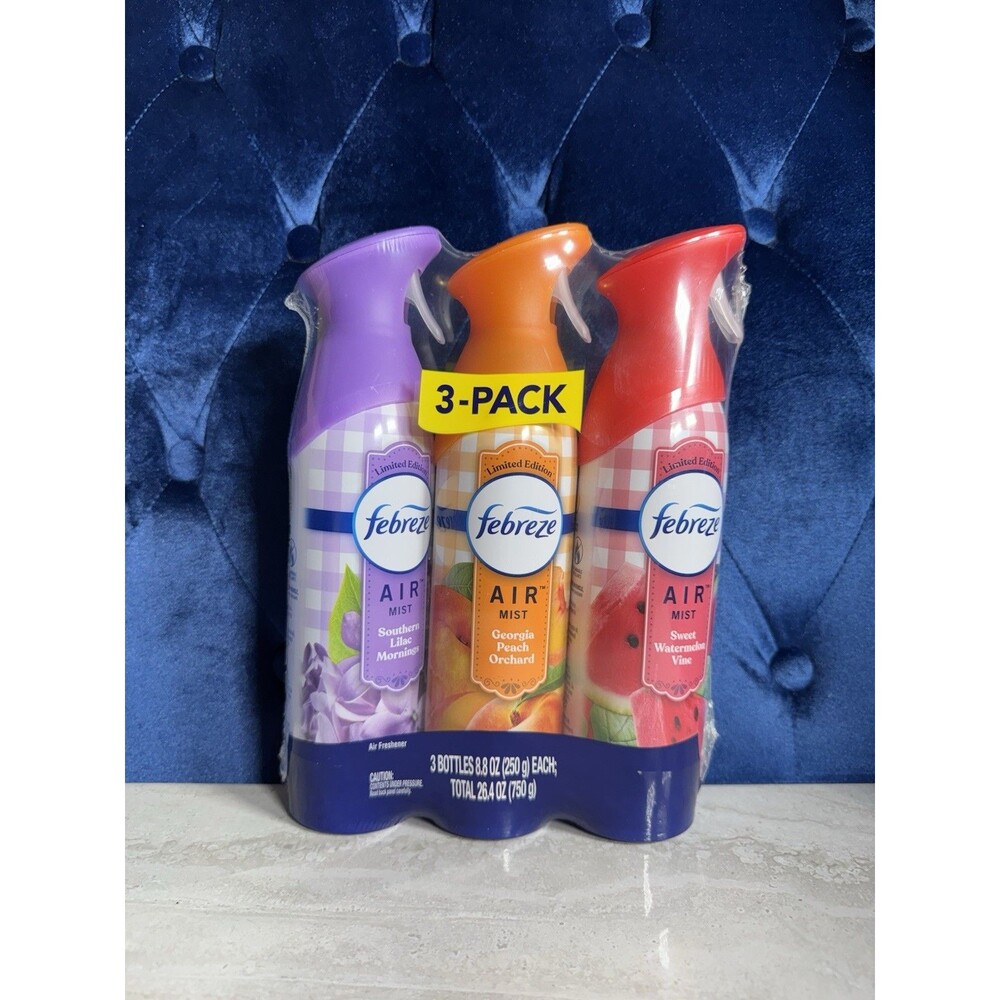 Febreze Car Air Mist Freshener Odor-Fighting Pack of 3